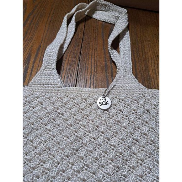 The Sak Cream Ivory Macreme Crochet Type Purse Hand Bag Shoulder Bag Pocket Book - Picture 5 of 9